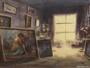 Arte: ENRIQUE GOMEZ SACANELLES (Valencia, 1936-2014) ACUARELA SOBRE PAPEL. AÑO 1986. ESTUDIO DEL ARTISTA